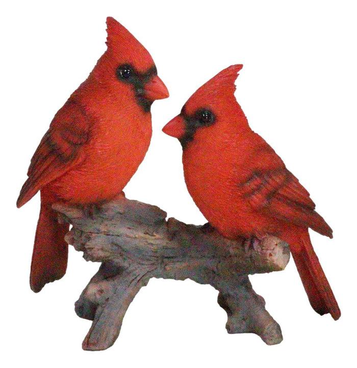ebros gift Wildlife Nature 2 Northern Red Cardinal Birds Perching On Branch Figurine