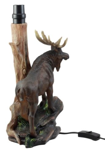 Ebros Gift Wildlife Nature Bull Moose Grand Elk Desktop Table Lamp With Nature Shade 20"H