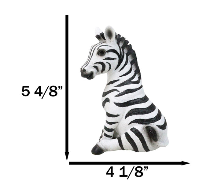 Ebros Gift Wildlife Nature Safari Savanna Equid Zebra Horse Foal Sitting Figurine