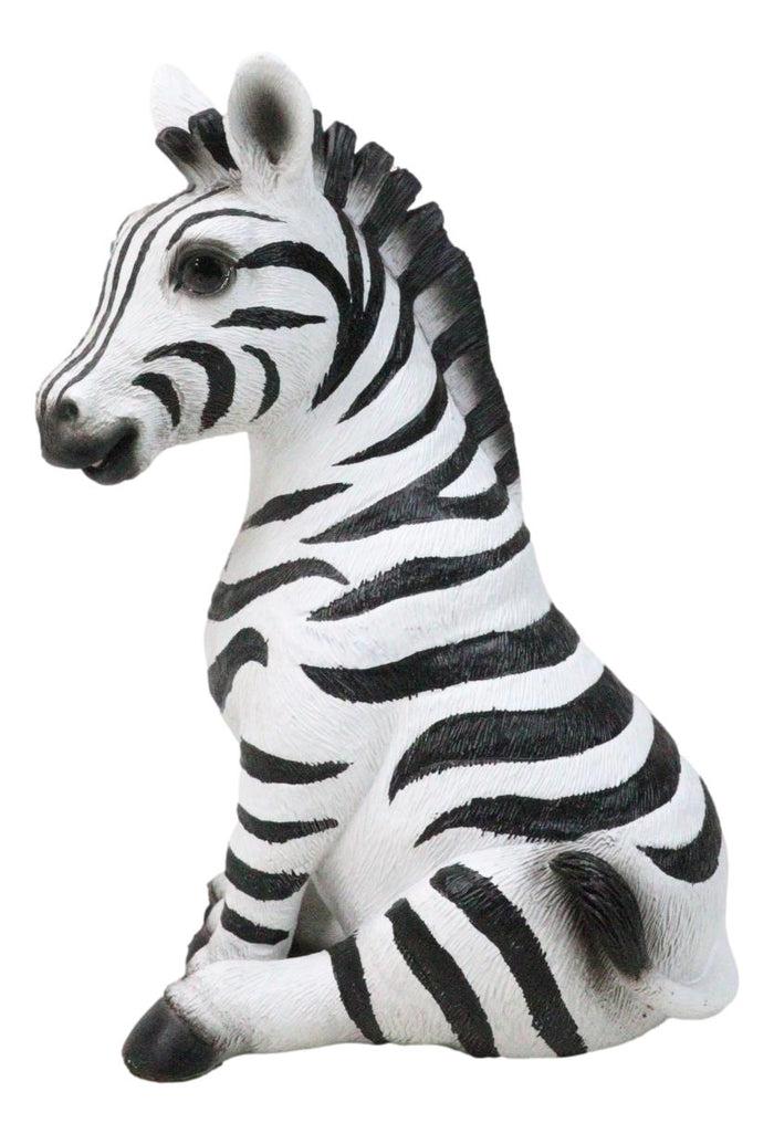 Ebros Gift Wildlife Nature Safari Savanna Equid Zebra Horse Foal Sitting Figurine