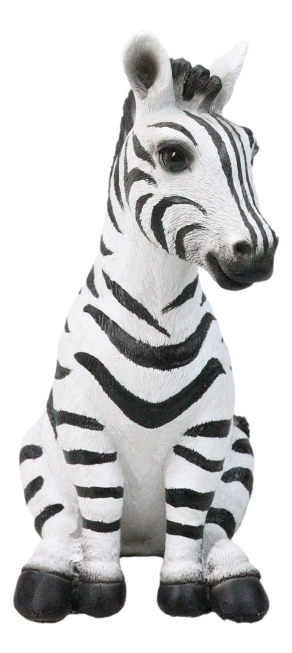 Ebros Gift Wildlife Nature Safari Savanna Equid Zebra Horse Foal Sitting Figurine