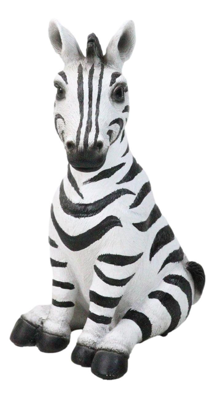 ebros gift Wildlife Nature Safari Savanna Equid Zebra Horse Foal Sitting Figurine