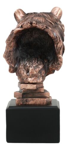 Ebros Gift Wildlife Roaring Bear Bust Statue Bronze Electroplated Bear Figurine With Base