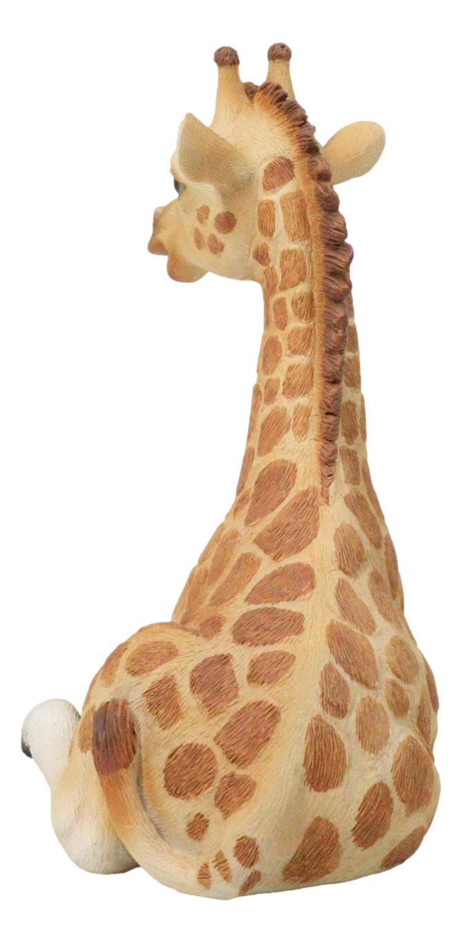Ebros Gift Wildlife Safari Savannah Masai Giraffe Calf Sitting In Repose Figurine 5.75"H