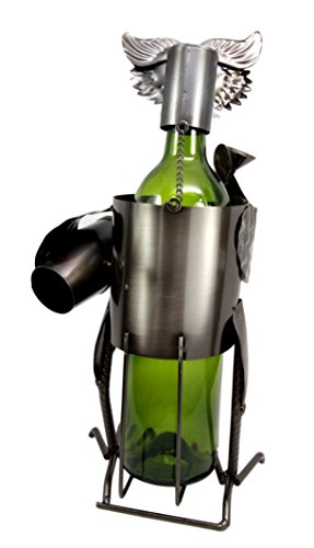 Ebros Gift Wine Tasting Tropical Forest Nocturnal Owl Metal Wine Bottle Holder Caddy Decor
