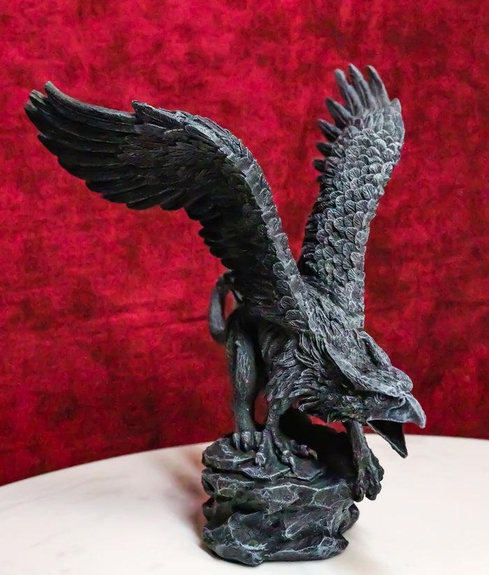 ebros gift Winged Gothic Stone Griffon Griffin Eagle Lion Gargoyle Roaring Figurine