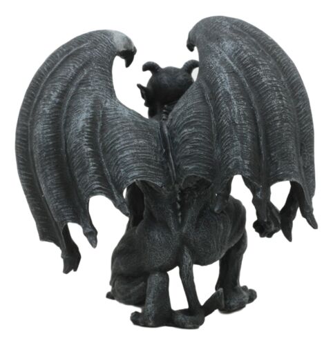 Ebros Gift Winged Horned Devil Gargoyle Statue 6.25" Tall Notre Dame Evil Warden Gargoyle