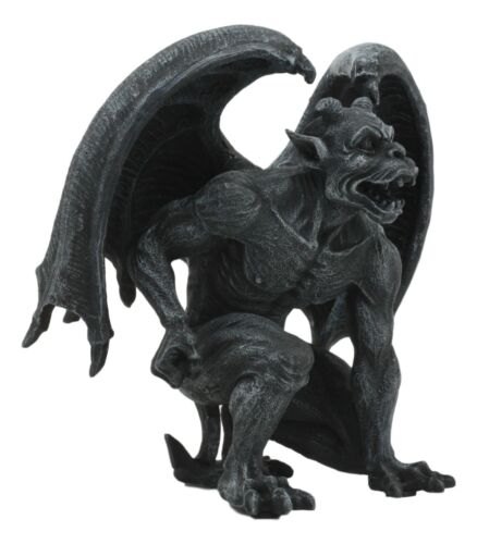 Ebros Gift Winged Horned Devil Gargoyle Statue 6.25" Tall Notre Dame Evil Warden Gargoyle