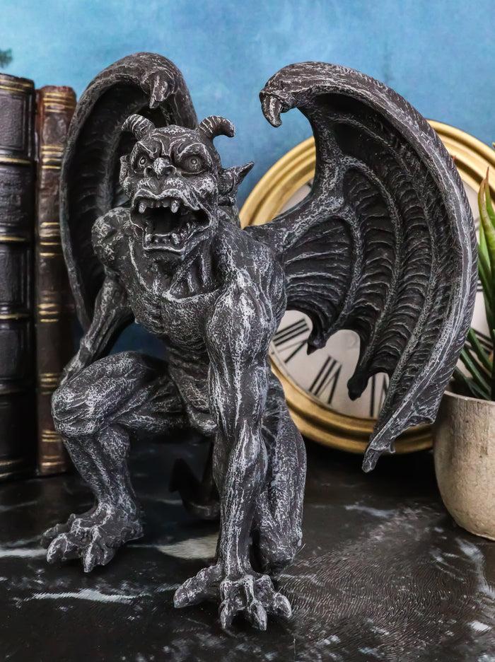ebros gift Winged Horned Devil Gargoyle Statue 6.25" Tall Notre Dame Evil Warden Gargoyle