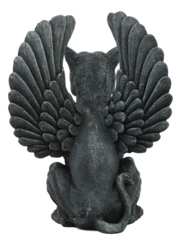 Ebros Gift Winged Lioness Gargoyle Statue 6.5"Tall Safari Giant Cat Feline Lion Notre Dame