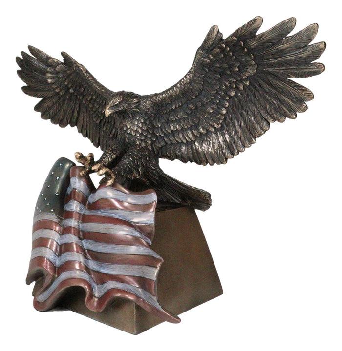 Ebros Gift Wings Of Glory Bald Eagle Clutching Star Spangled Banner American Flag Figurine