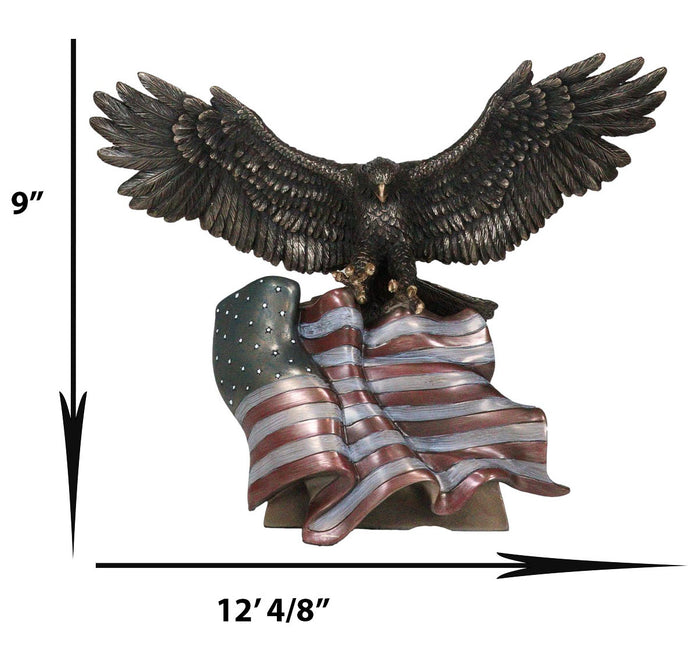 Ebros Gift Wings Of Glory Bald Eagle Clutching Star Spangled Banner American Flag Figurine