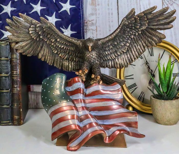 ebros gift Wings Of Glory Bald Eagle Clutching Star Spangled Banner American Flag Figurine