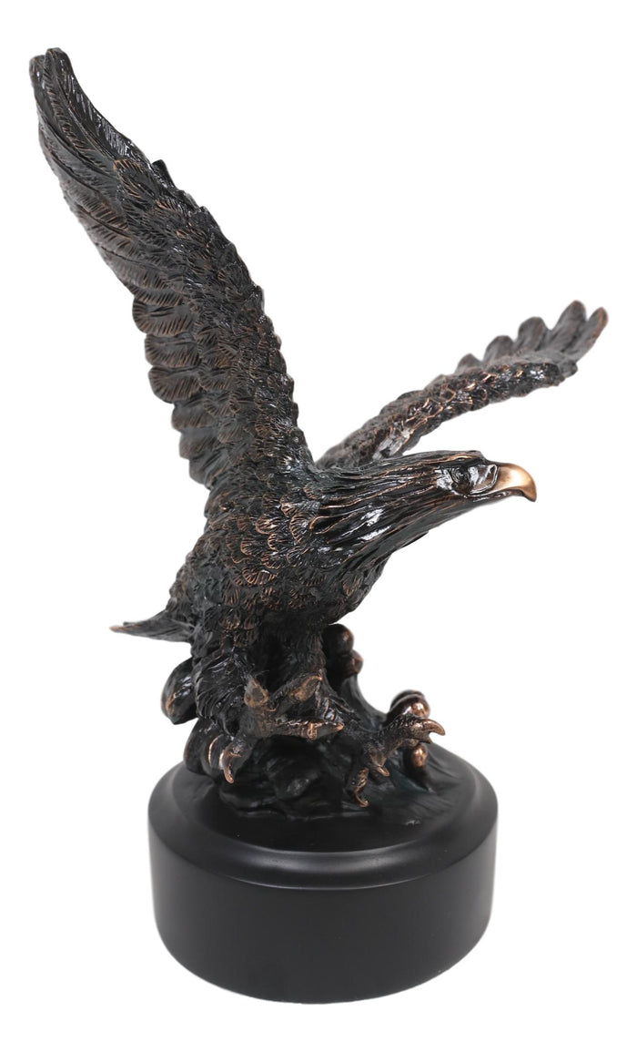 Ebros Gift Wings Of Glory Bald Eagle Swooping Over Stormy Ocean Waves Electroplated Statue