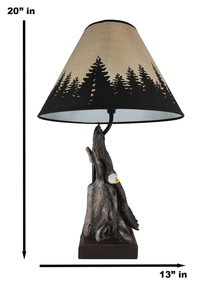 Ebros Gift Wings Of Glory Soaring Bald Eagle Table Lamp 20" Tall Patriotic Lighting Accent