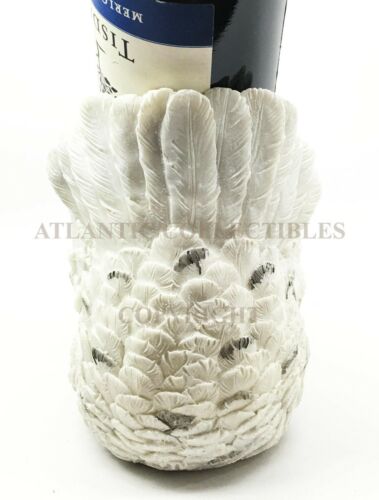 Ebros Gift Wisdom Of The Tundra Beautiful Mystical Snowy Owl Wine Bottle Holder Decor