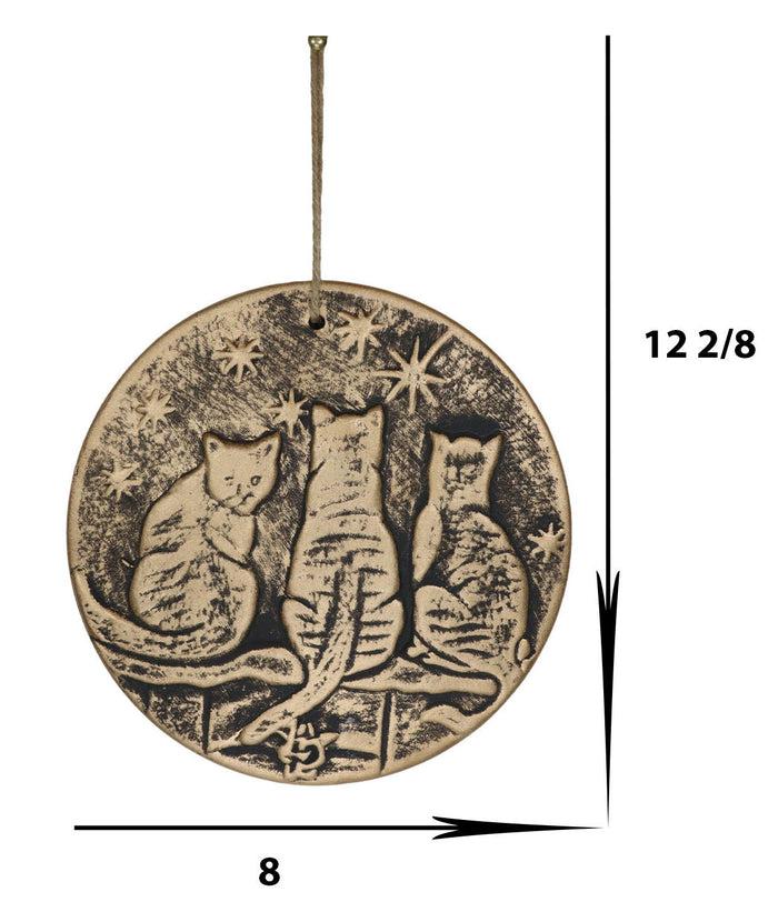 Ebros Gift Wish Upon A Star Witching Hour Triple Cats Magic Terracotta Medallion Wall Decor