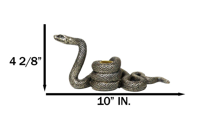 Ebros Gift Witchcraft Sorcery Dark Magic Coiled Serpent Snake Taper Candleholder Figurine