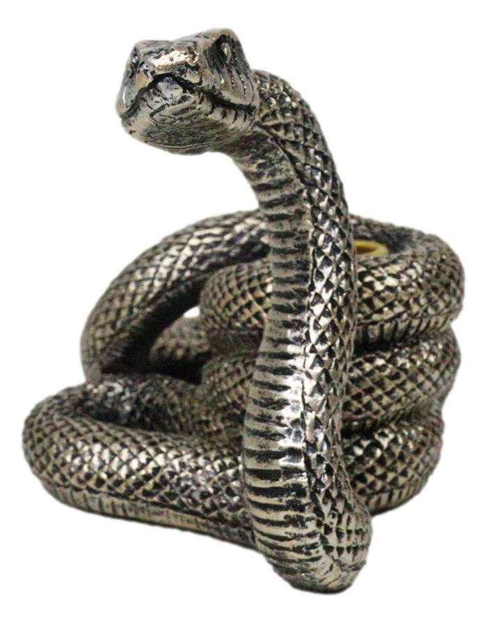 Ebros Gift Witchcraft Sorcery Dark Magic Coiled Serpent Snake Taper Candleholder Figurine