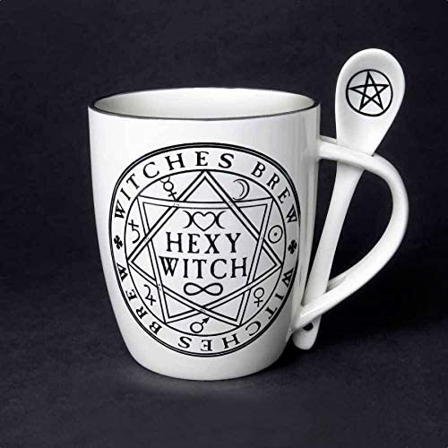ebros gift Witches Brew Hexy Witch Mug and Spoon by Alchemy England