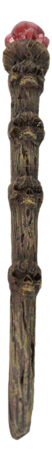 Ebros Gift Wizard Red Crystal Tree Ent Skulls Cosplay Wand 9.5" Accessory Fantasy Decor