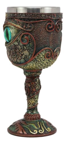 Ebros Gift Wizard's Alchemy Eye Of The Dragon Wine Goblet Chalice 7oz Sauron Decor Figurine