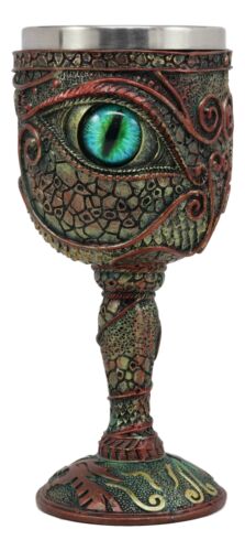 Ebros Gift Wizard's Alchemy Eye Of The Dragon Wine Goblet Chalice 7oz Sauron Decor Figurine