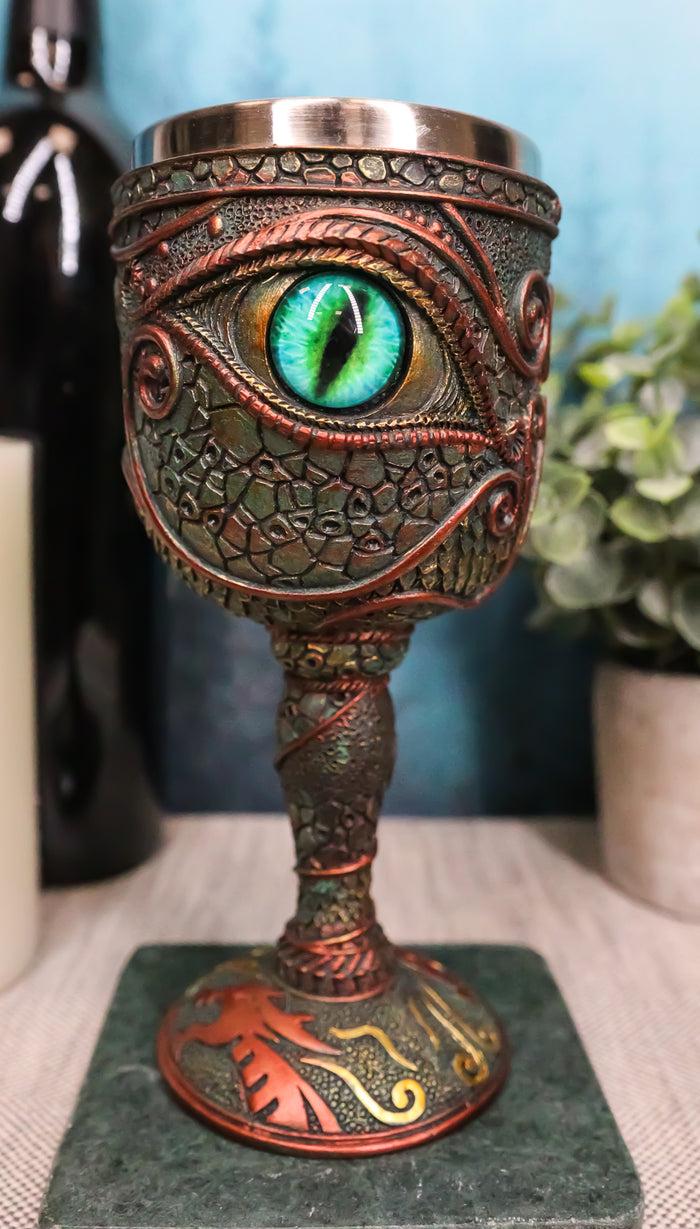 ebros gift Wizard's Alchemy Eye Of The Dragon Wine Goblet Chalice 7oz Sauron Decor Figurine