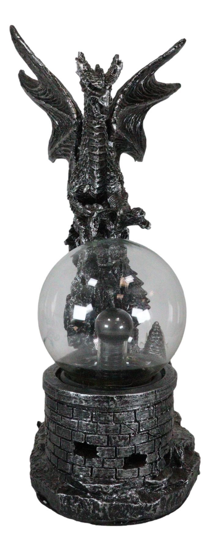 Ebros Gift Wizards Dungeons And Dragons Saurian Dragon Electric Plasma Ball Lamp Statue