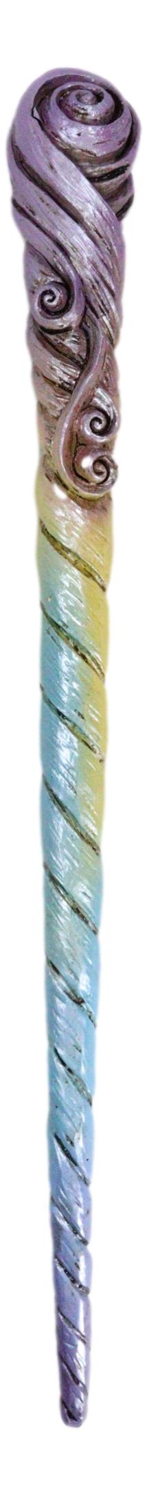 Ebros Gift Wizards Fantasy Cosplay Rainbow Unicorn Horn Magic Wand Staff Prop Accessory 13"