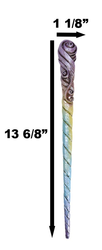 Ebros Gift Wizards Fantasy Cosplay Rainbow Unicorn Horn Magic Wand Staff Prop Accessory 13"