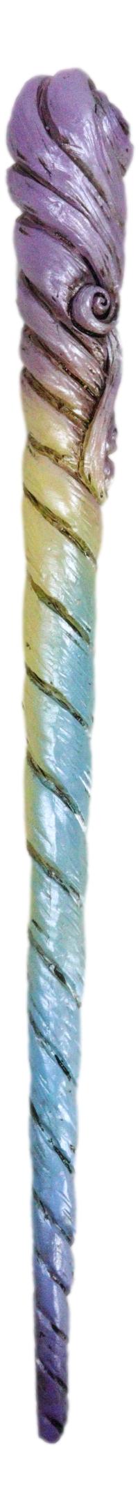 ebros gift Wizards Fantasy Cosplay Rainbow Unicorn Horn Magic Wand Staff Prop Accessory 13"