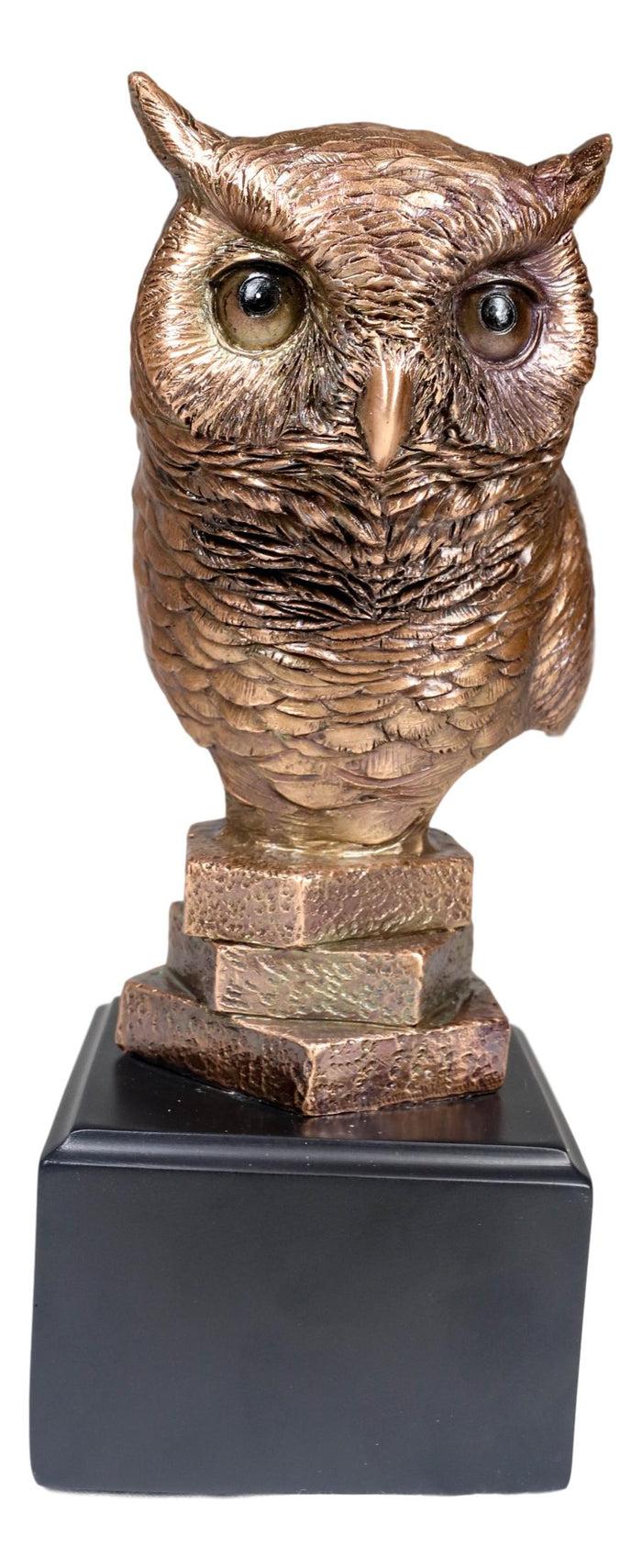 Ebros Gift Woodland Nocturnal Bird Hunter Long Eared Owl Bust Electroplated Figurine Bird