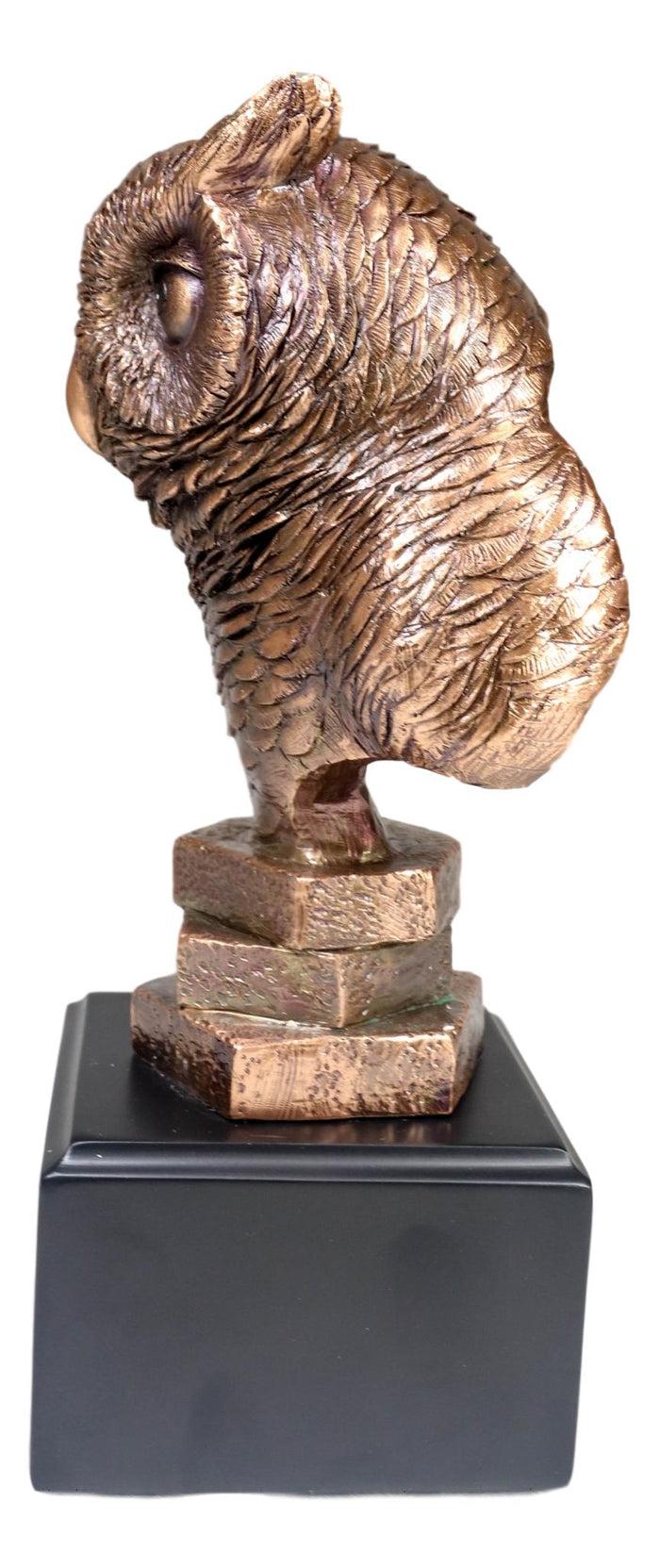 Ebros Gift Woodland Nocturnal Bird Hunter Long Eared Owl Bust Electroplated Figurine Bird