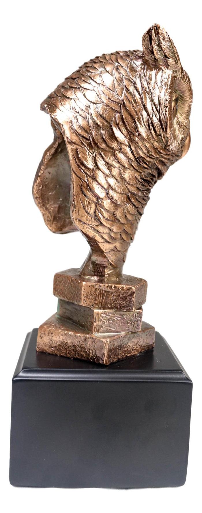 Ebros Gift Woodland Nocturnal Bird Hunter Long Eared Owl Bust Electroplated Figurine Bird