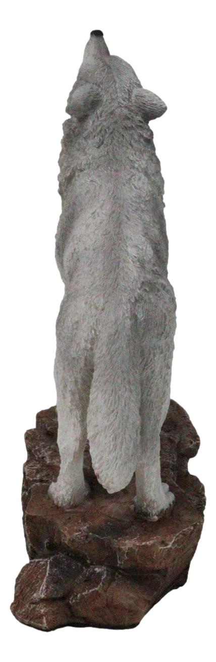 Ebros Gift Woodlands Wildlife Mystical Alpha Gray Wolf Howling To The Moon Figurine Decor