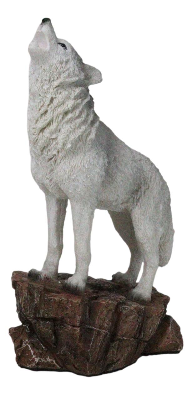 Ebros Gift Woodlands Wildlife Mystical Alpha Gray Wolf Howling To The Moon Figurine Decor