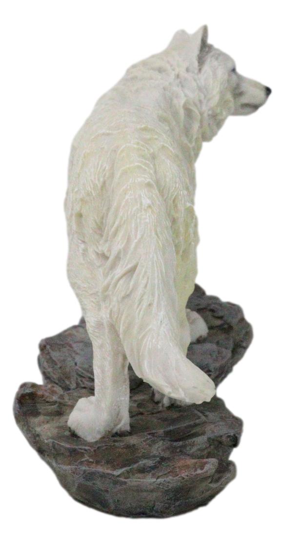 Ebros Gift Woodlands Winter Hunter Tundra Snow White Albino Wolf On The Prowl Figurine