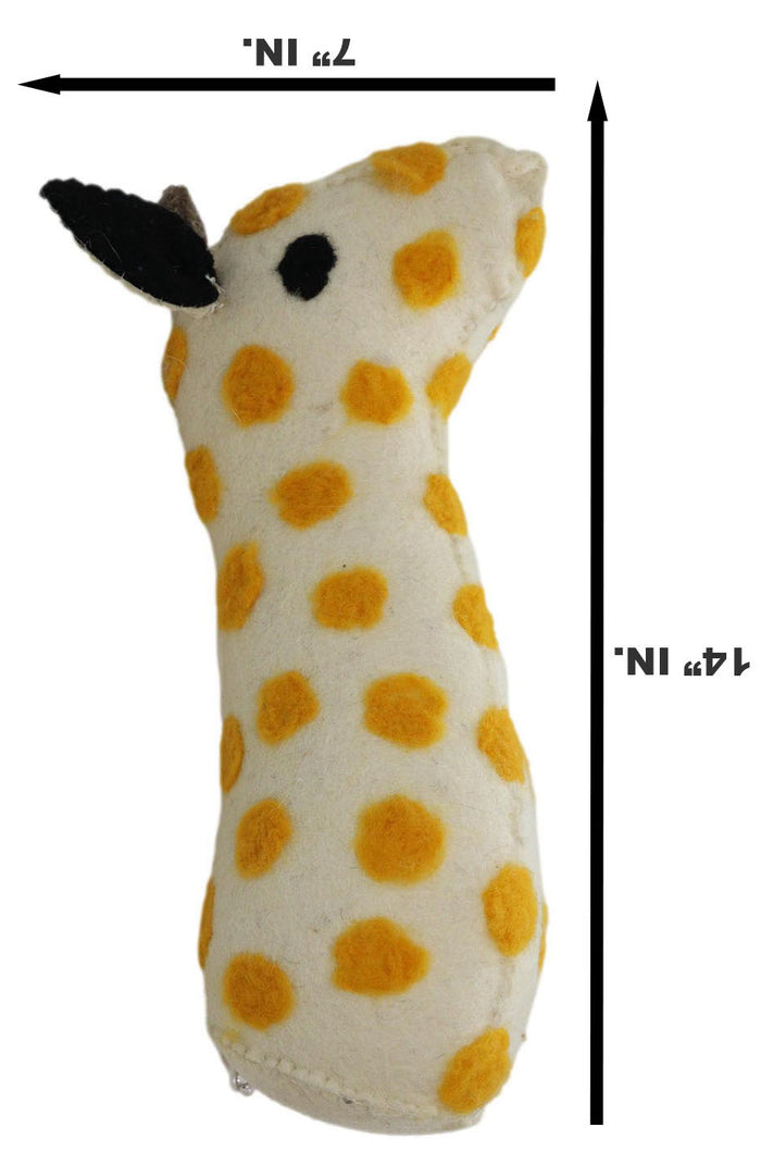 Ebros Gift Wool Safari Giraffe Baby Animal Head Plush Doll Wall Decor Safari Collection