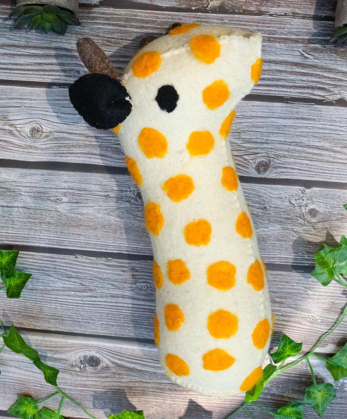 ebros gift Wool Safari Giraffe Baby Animal Head Plush Doll Wall Decor Safari Collection
