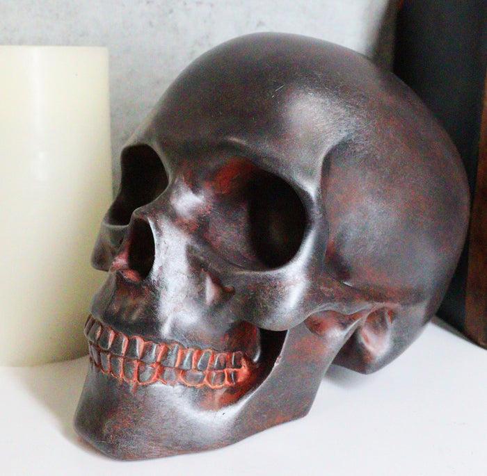 ebros gift World War Green Beret Army Rusted Skull Statue 7"Long Military Skeleton Cranium