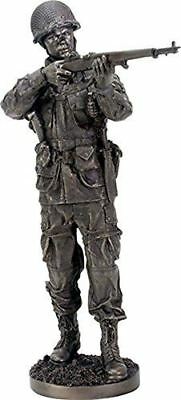 Ebros Gift World War II Soldier Taking Aim Figurine Historical Combat Sculpture 13" Height
