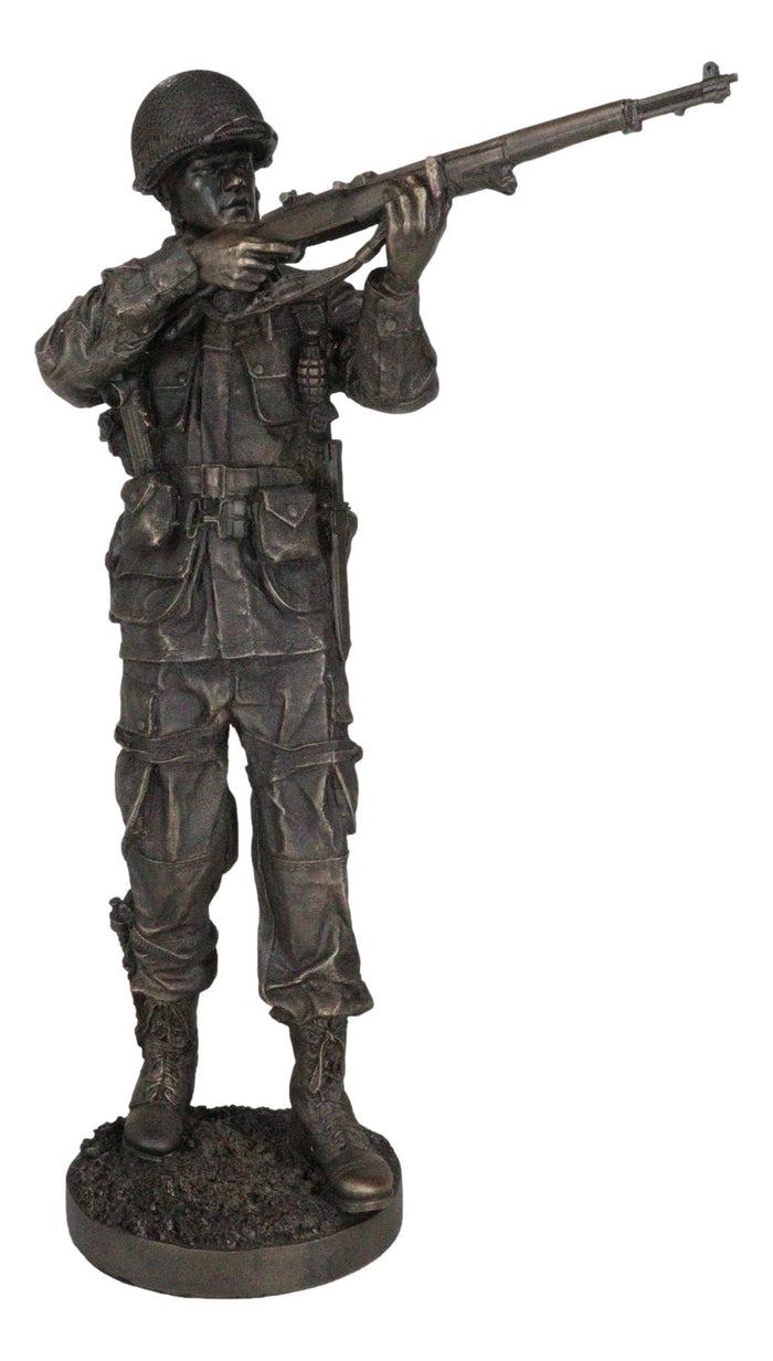 Ebros Gift WW2 Marine Private Combat Soldier Taking Aim With Rifle During Patrol Figurine