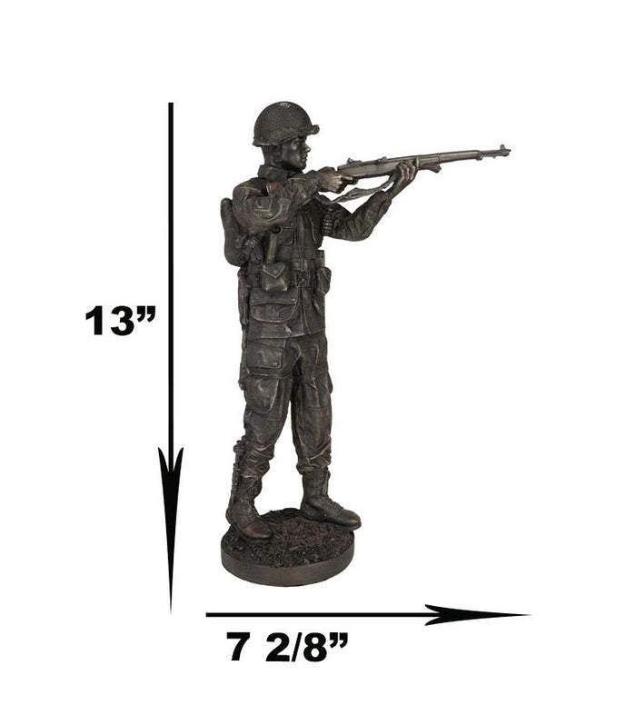 Ebros Gift WW2 Marine Private Combat Soldier Taking Aim With Rifle During Patrol Figurine