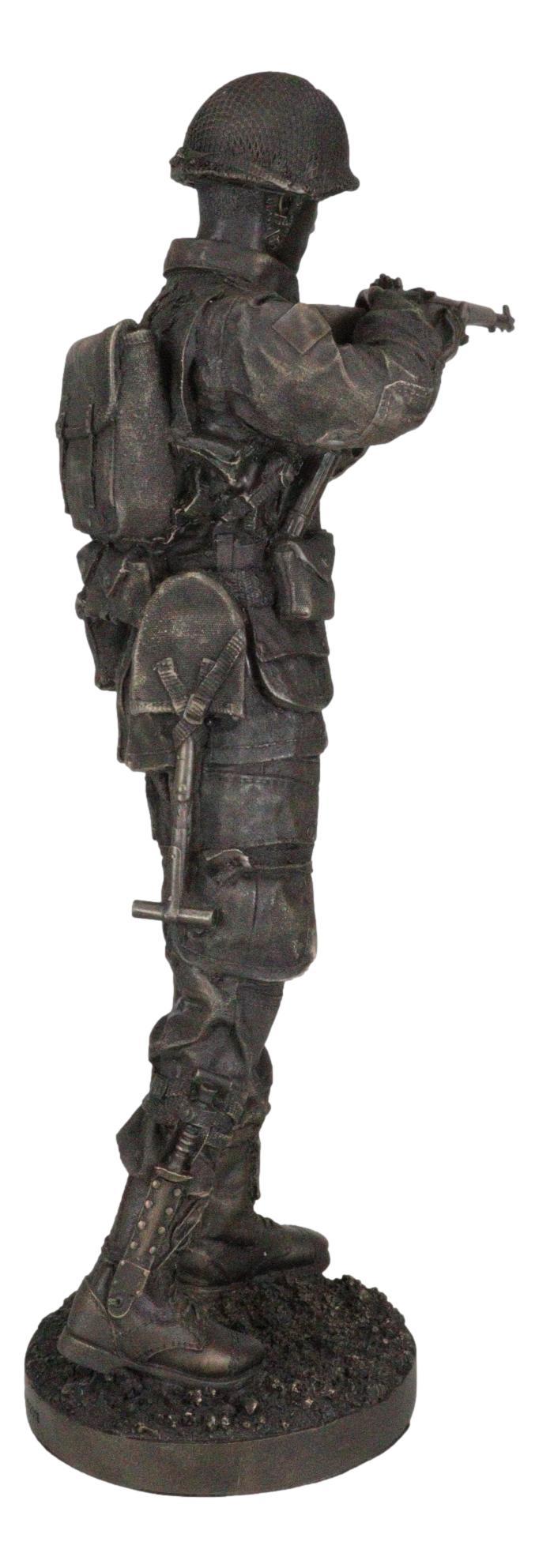 Ebros Gift WW2 Marine Private Combat Soldier Taking Aim With Rifle During Patrol Figurine