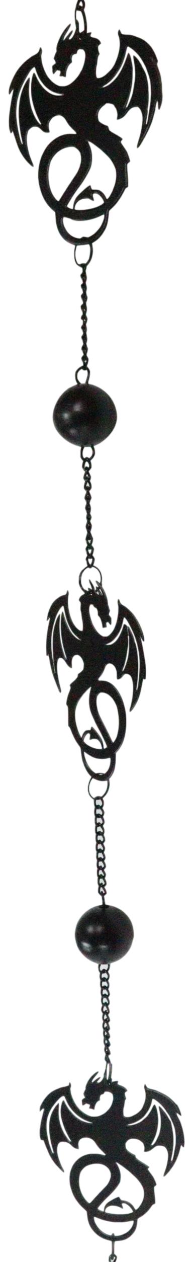 Ebros Gift Wyverex Alchemy Folklore Dragon Metal Wall Hanging Mobile Wind Chime With Beads