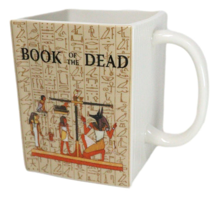 ebros gift Yellow Book Of The Dead Egyptian Anubis Arcane Arts Ceramic Boxy Square Mug