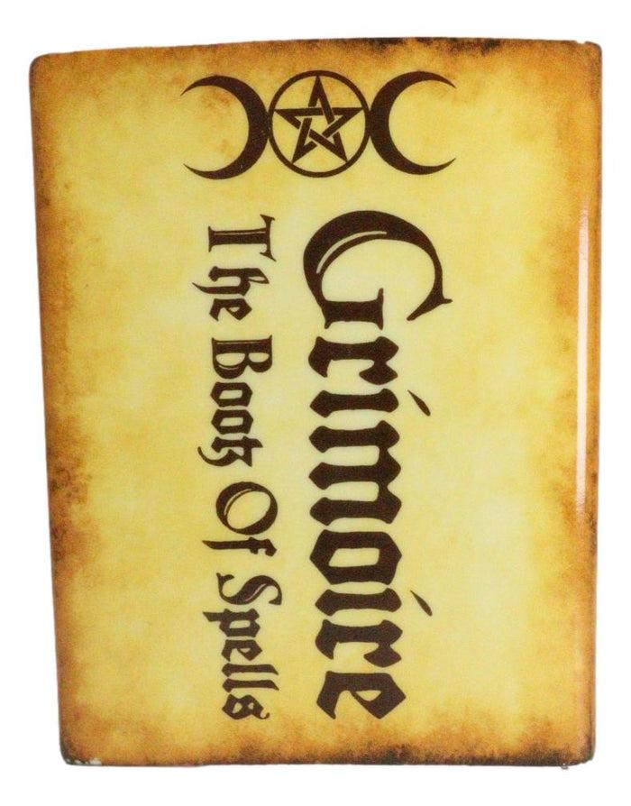 Ebros Gift Yellow Grimoire Book Of Spells Triple Moon Arcane Arts Ceramic Boxy Square Mug
