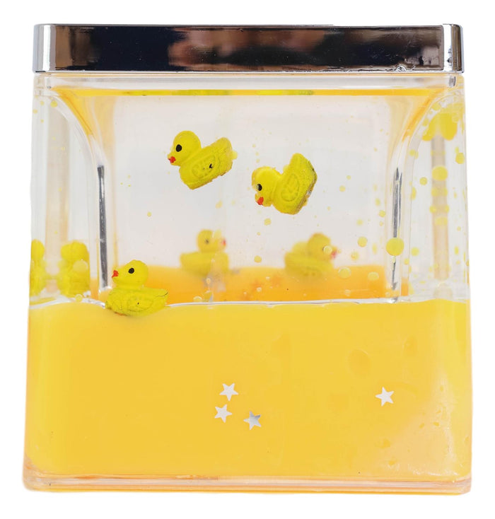 Ebros Gift Yellow Splash Rubber Ducks 5 Piece Chic Bathroom Vanity Accessories Gift Set