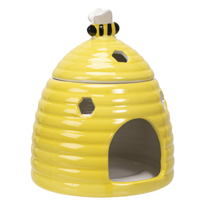 Ebros Gift Yellow Whimsical Bumblebee Beehive Ceramic Essential Oil Warmer Candle Holder